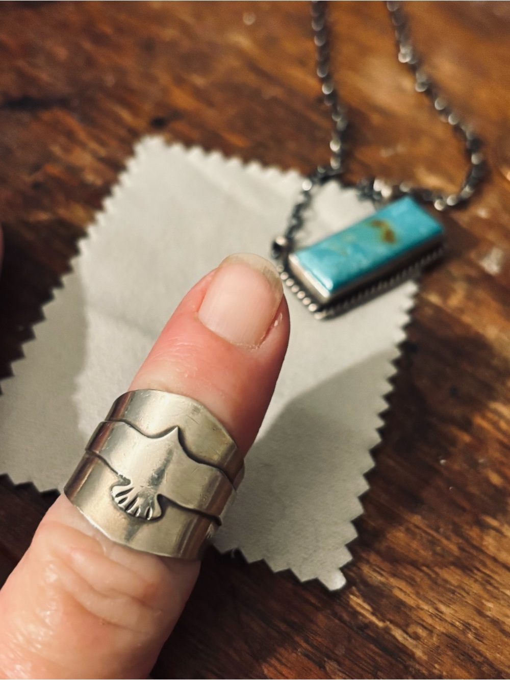 Sterling silver cigar band ring